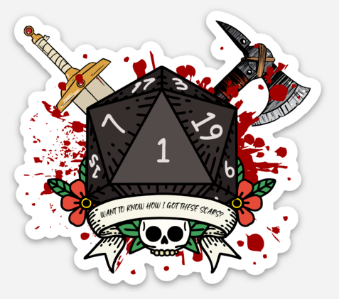 Want to know how I got these scars - die cut sticker