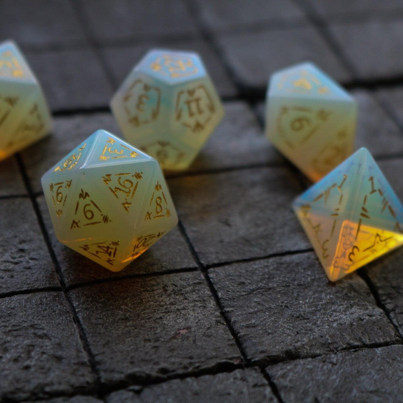Dragon Shield Opalite Gemstone DND Dice Set