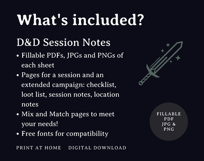 TTRPG Session Notes - Digital Only