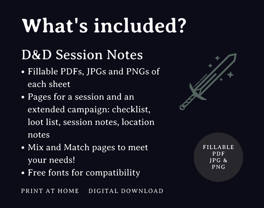 TTRPG Session Notes - Digital Only