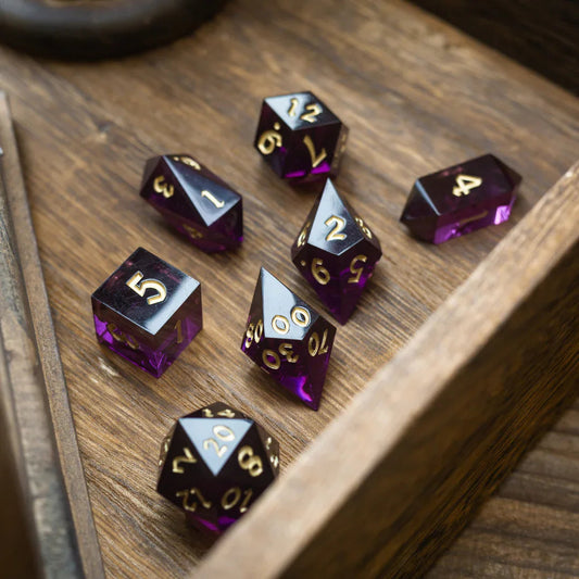 Mystic Violet Resin DND Dice Set