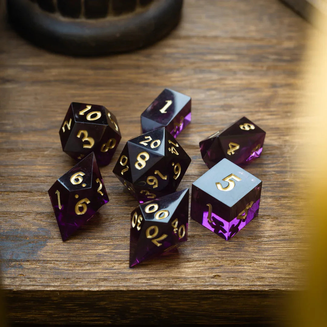 Mystic Violet Resin DND Dice Set
