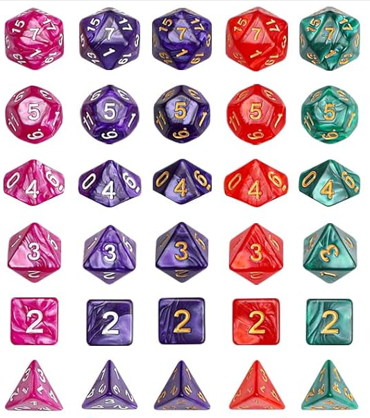 7-piece Matching Dice Sets (randomly selected)