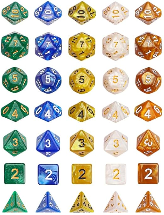 7-piece Matching Dice Sets (randomly selected)