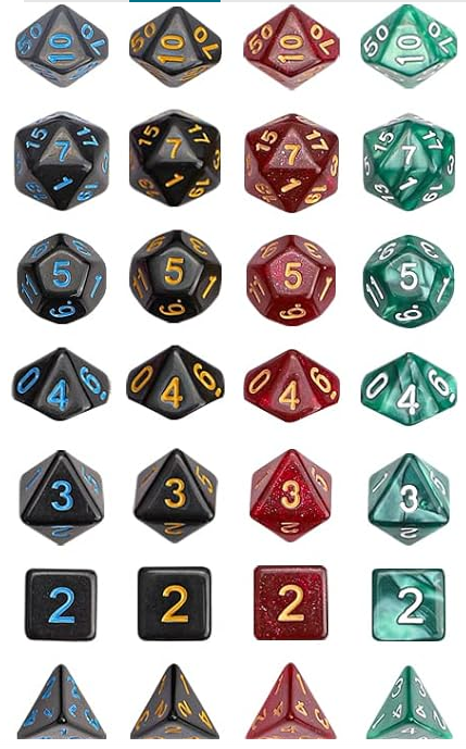 7-piece Matching Dice Sets (randomly selected)