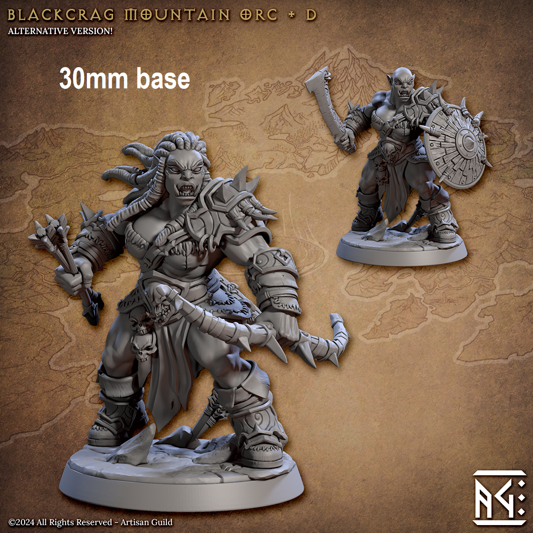 Blackcrag Mountain Orc - Sculpt Option D (Female Orc Barbarian) – The ...