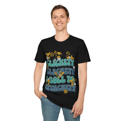 Clickety Clackety I Roll To Attackety Cat Dice T-Shirt