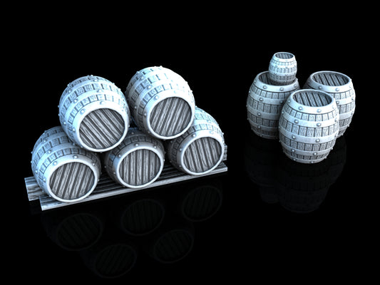 Medieval Town - Scatter Terrain - Stacked Wine Barrels