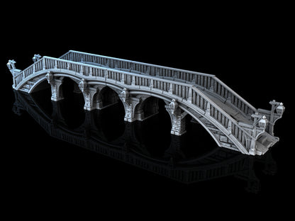 Medieval Town - Bridge (2 pieces) with one (1) center support extension (total 3 pieces)