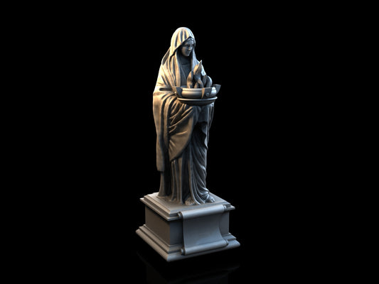 Medieval Town - Scatter Terrain - Statue w flame