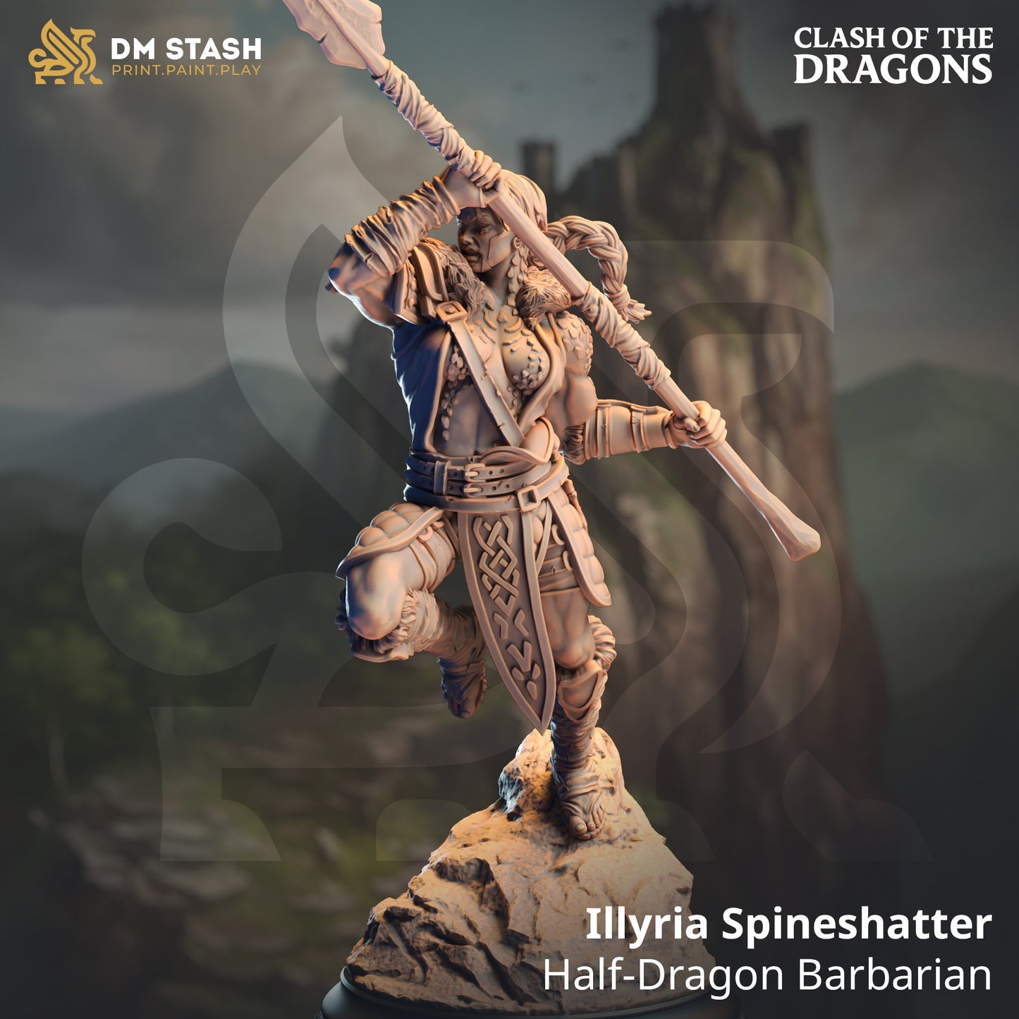 Illyria Spineshatter, Half-Dragon Barbarian (Female Half-Dragonborn Barbarian)