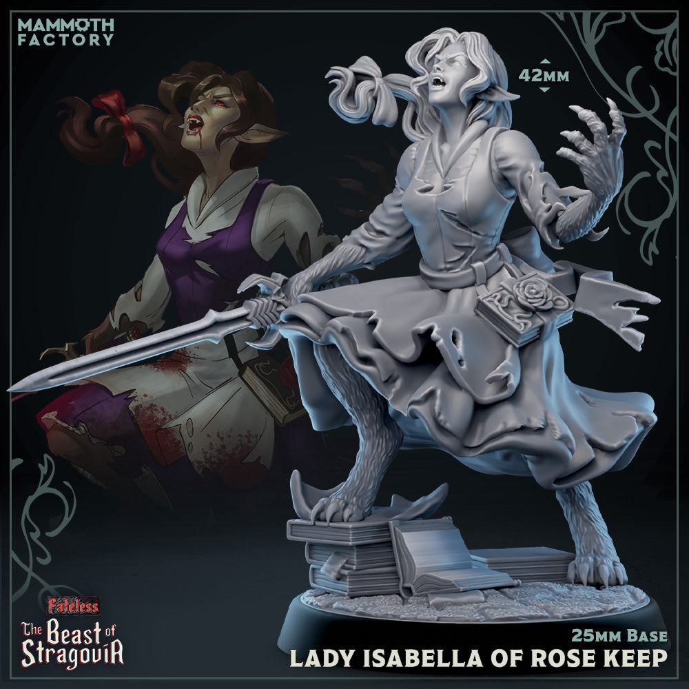 Lady Isabella of Rose Keep (Female Werewolf Scholar)