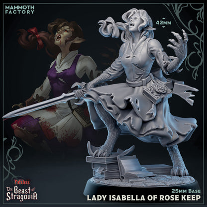 Lady Isabella of Rose Keep (Female Werewolf Scholar)
