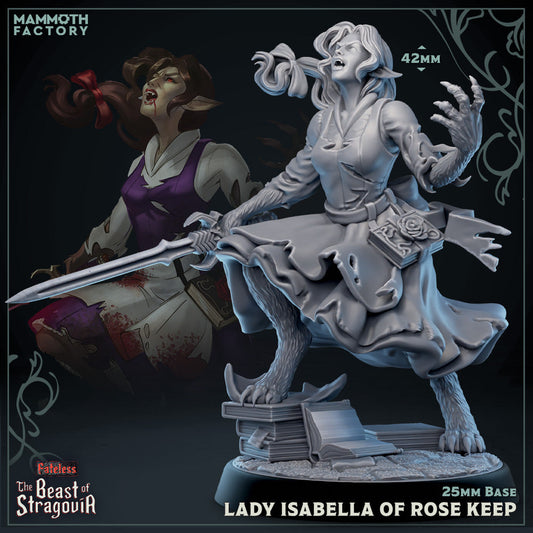 Lady Isabella of Rose Keep (Female Werewolf Scholar)