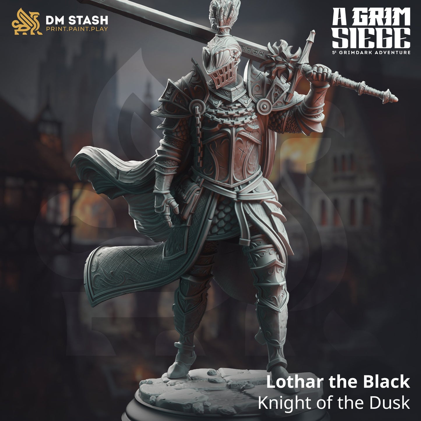 Lothar the Black, Knight of the Dusk (Male Human Dark Paladin)
