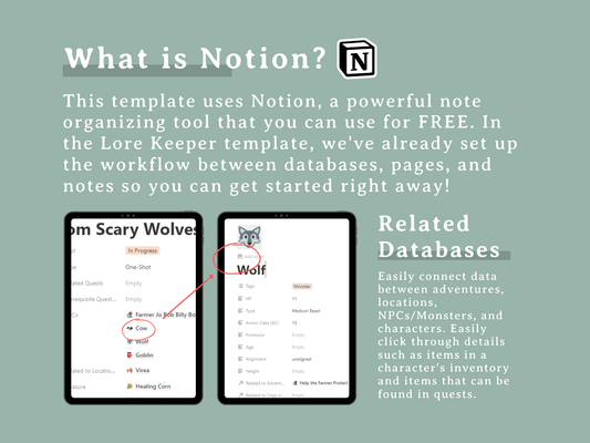 Lore Keeper D&D 5e Campaign Planner for Notion - Digital Only