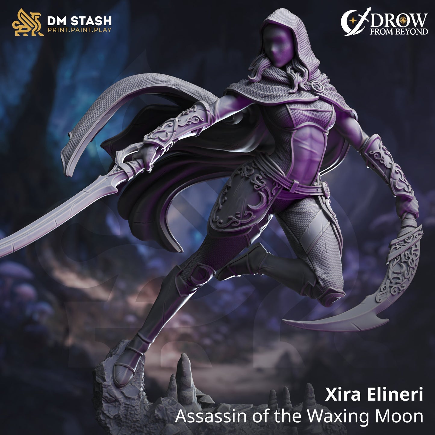 Xira Elineri, Assassin of the Waxing Moon (Female Drow Assassin)