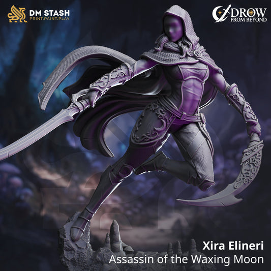 Xira Elineri, Assassin of the Waxing Moon (Female Drow Assassin)